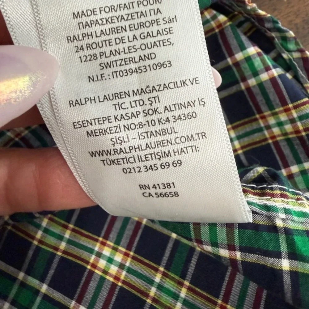 Ralph Lauren Boys XL (18-20) Pre-Owned‎ Plaid Natural Stretch Button Down Shirt